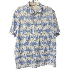 IZOD Saltwater Beach Performance Polo Men’s Size M Light Blue White Tropical SPF